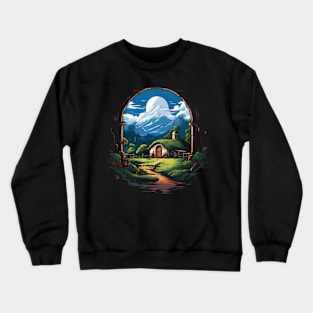 Pixel hobbit house Crewneck Sweatshirt